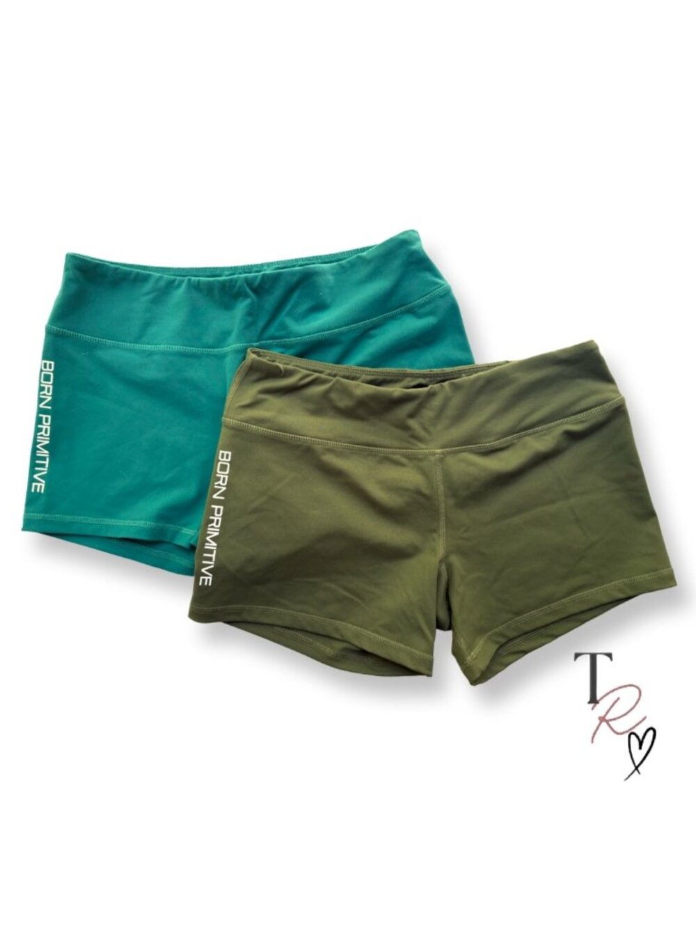 Born Primitive Compression Booty Shorts Bundle of 2 Green Teal Size Medium